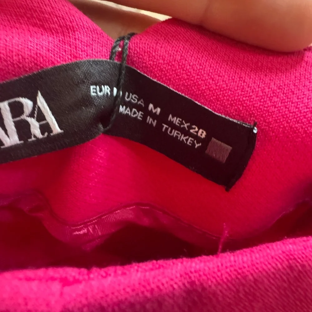ZARA NWT High Waisted Tailored Trousers Pink Fuchsia Pants Size M Workwear Chic - Picture 11 of 11